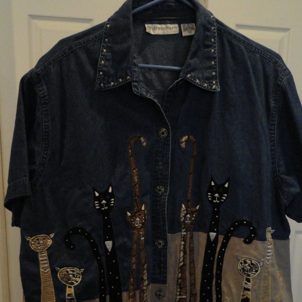 Dress Barn 2x embelished denim top